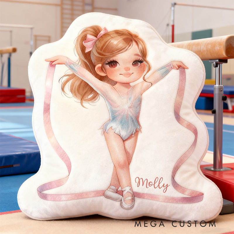 Personalized Gymnastics Pillow with Your Name Soft Stuffed Toy for Kids and Gymnastics Lovers Unique Decorative Cushion for Girls' Room