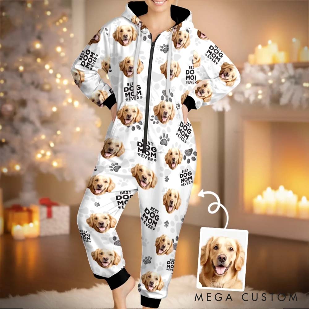 Personalized Pet Lover Photo My Happy Place Adult Onesie