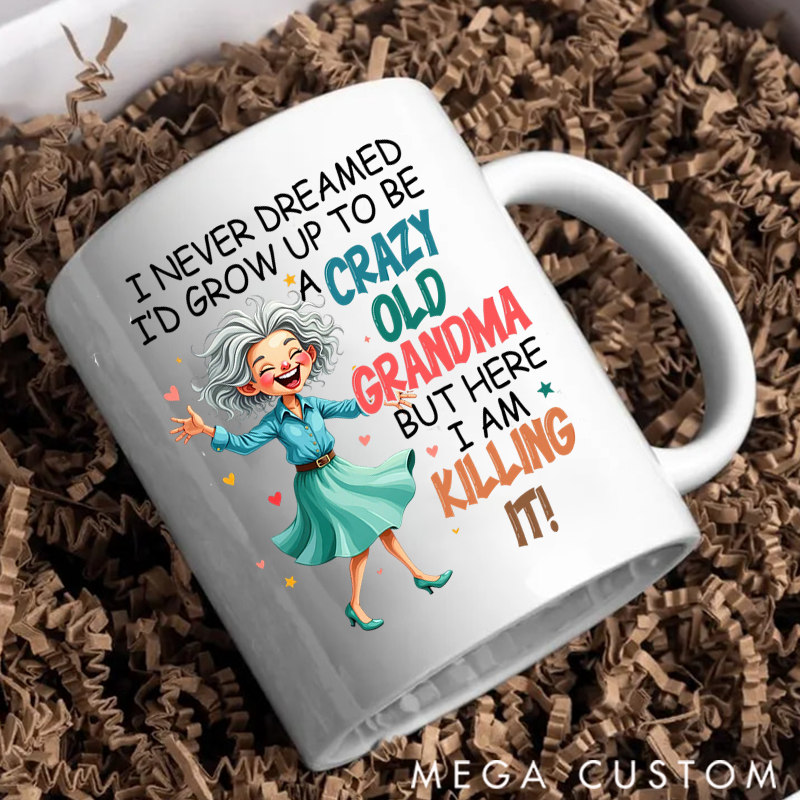 Personalized Custom Coffee Mug Crazy Grandma Gifts