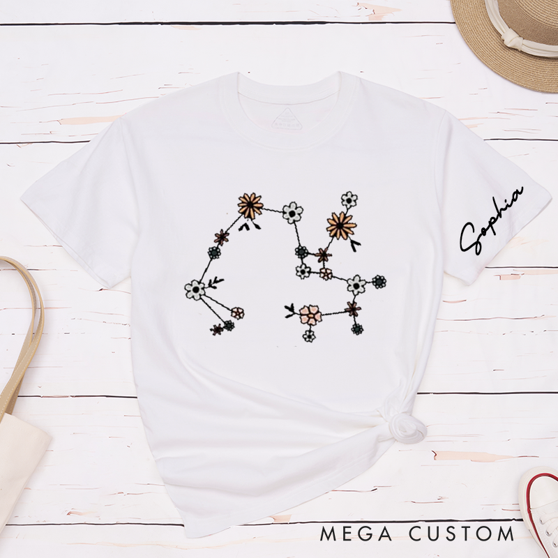 Personalized Sagittarius Classic T-Shirts Custom Zodiac Star Sign Unisex Gift for Horoscope Lover Birthday Present Unique Astrology Constellation