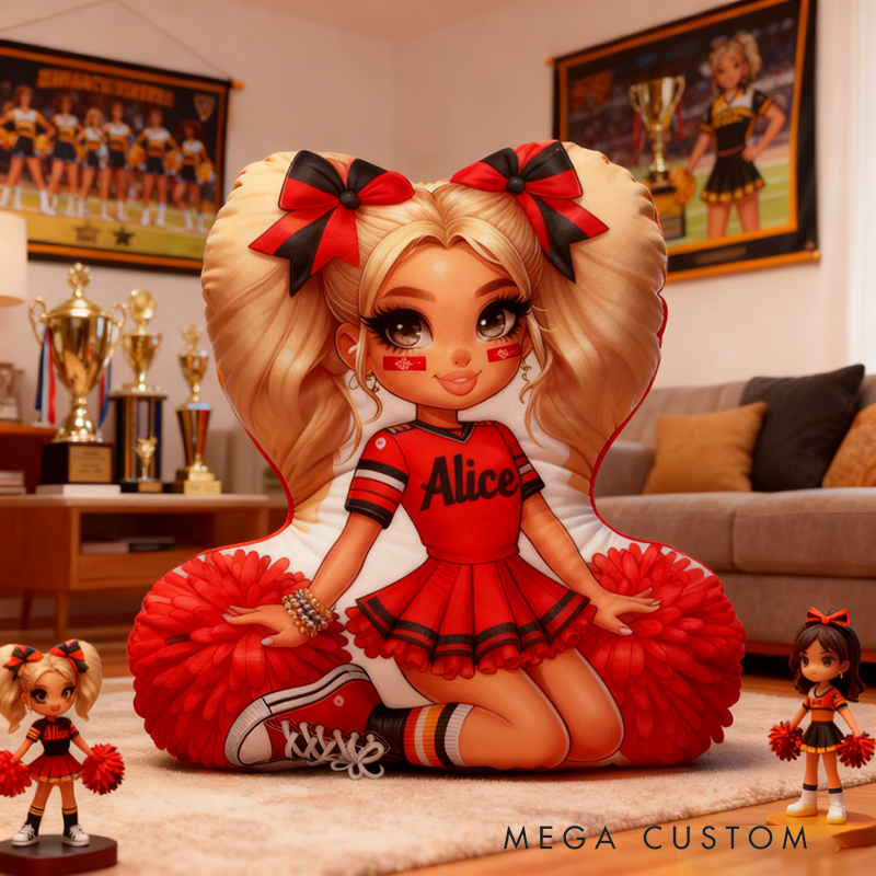 Personalized Cheerleader Pillow with Your Name Adorable Custom Gift for Cheer Fans Perfect for Decoration or Cuddling