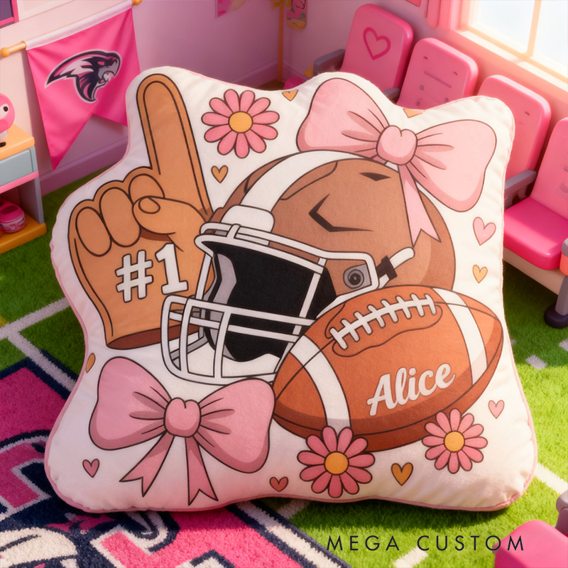 Personalized Football Pillow with Custom Name and Charming Design