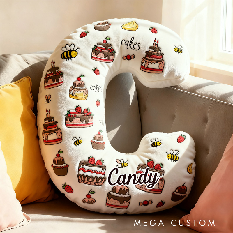 Personalized Chocolate Cake Throw Pillow Graphic 3D Print Birthday Cake Pillow with Name for Kids Boys Girls Baker Gift 