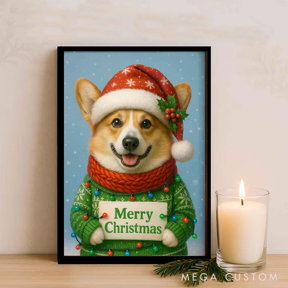Personalized Pet Lover Custom Christmas Pet Portrait