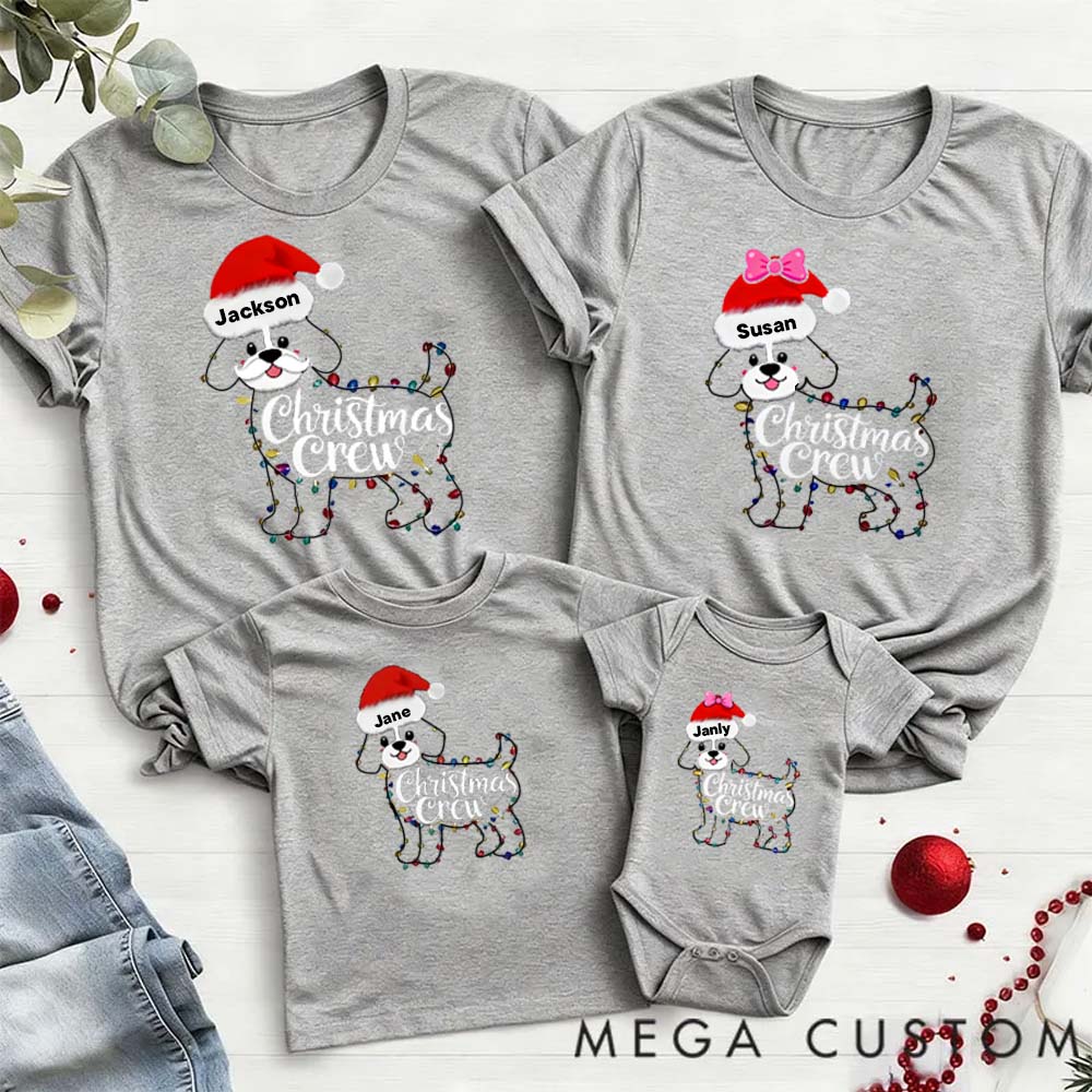 Personalized Christmas Family Shirt Dog Lover Family Christmas Shirt Custom Family Name Tee Funny Dog Lover Christmas Tee Gift For Christmas Xmas Gift