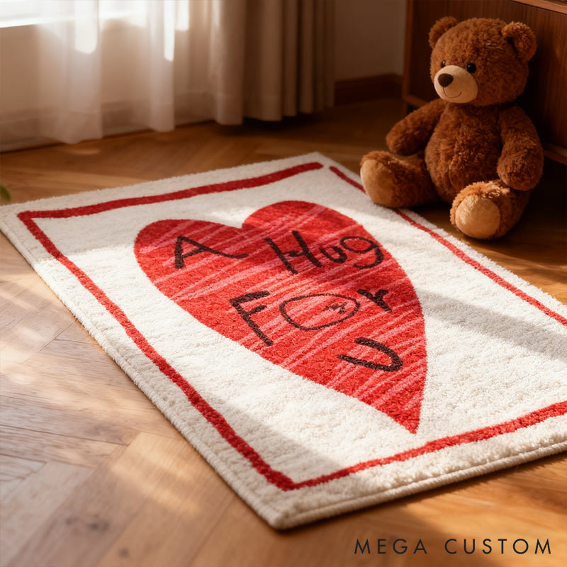 Personalized A Hug for You Rugs with Name Home Decoration for Husband Wife Christmas Gift Rugs for Couple Couple Anniversary Gift