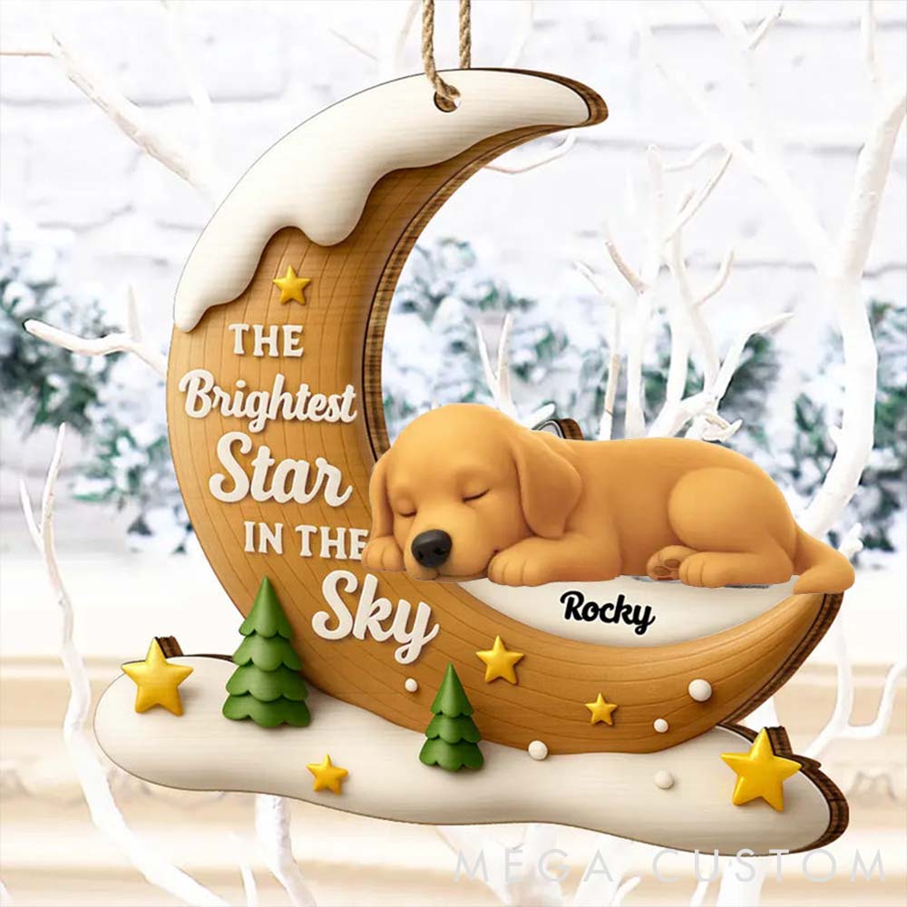 Personalized Dog Lover the Brightest Star in the Sky Dog Memorial Christmas Ornament