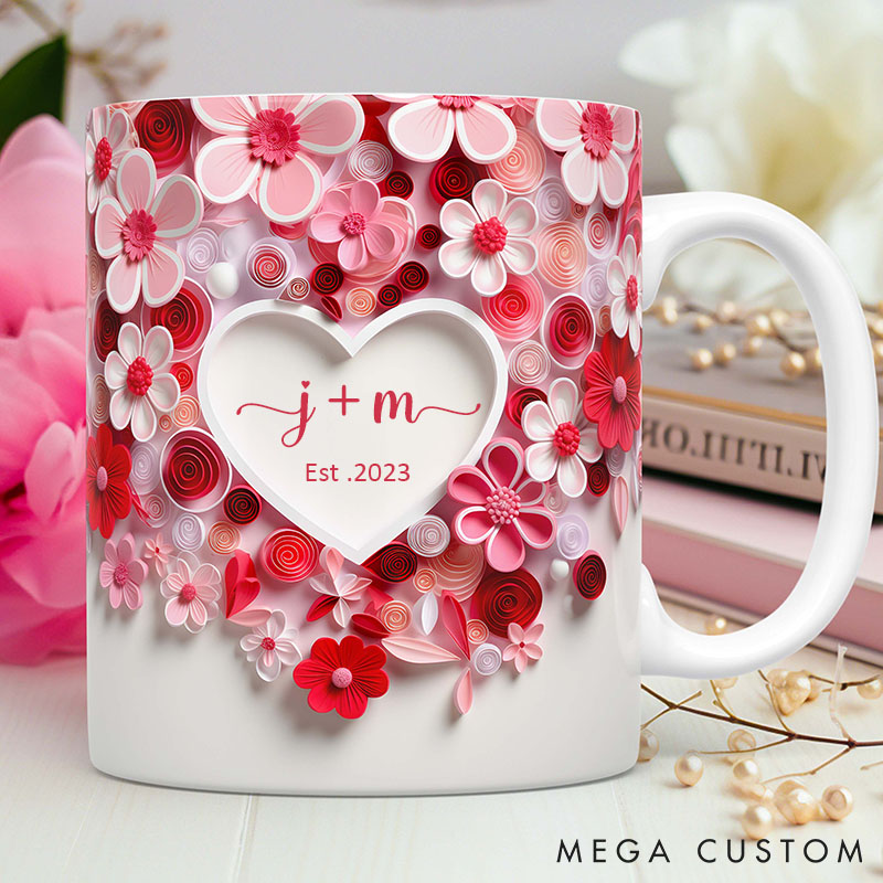 Personalized Couple Valentine's Mug Wedding Anniversary Mug for Wife Girlfriend