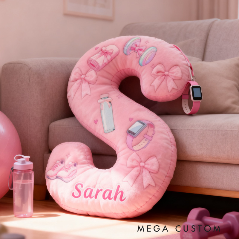 Personalized Graphic 3D Print Pink Gym Letter Pillow Exercise Sport Gym Girl Sublimation Design Lift Heavy Shit Gym Rat Weightlifting Pillow for Gym Lovers
