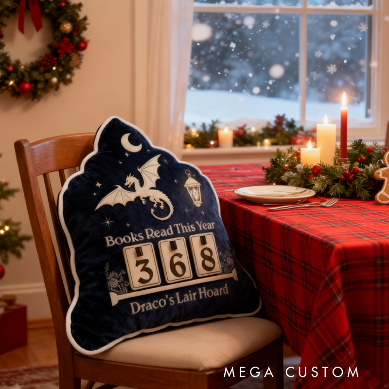 Personalized Book Read This Years Throw Pillow Night Court Books Tracker Pillow with Name Bookshelf Counter Pillow for Fantasy Book Lover Christmas Gift