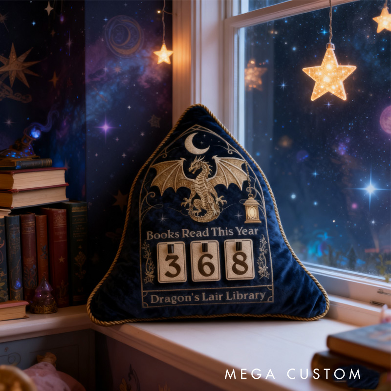 Personalized Book Read This Years Throw Pillow Night Court Books Tracker Pillow with Name Bookshelf Counter Pillow for Fantasy Book Lover Christmas Gift