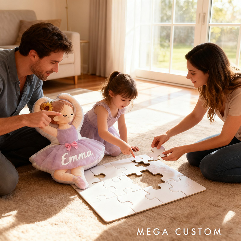 Personalized Graphic 3D Print Ballet Dancers Girls Pillow with Your Name Soft Stuffed Toy for Kids Unique Decorative Cushion for Girls' Room