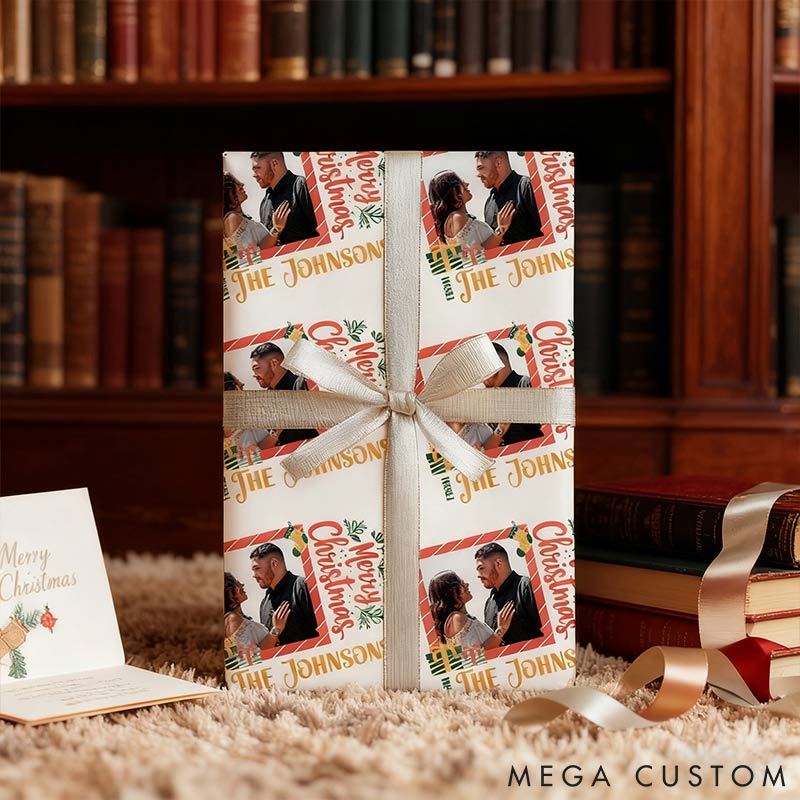 Personalized Funny Christmas Face Photo Cutout Wrapping Paper Unique Photo Gift Xmas Wrap Paper Best Xmas Gift for Boyfriend Girlfriend