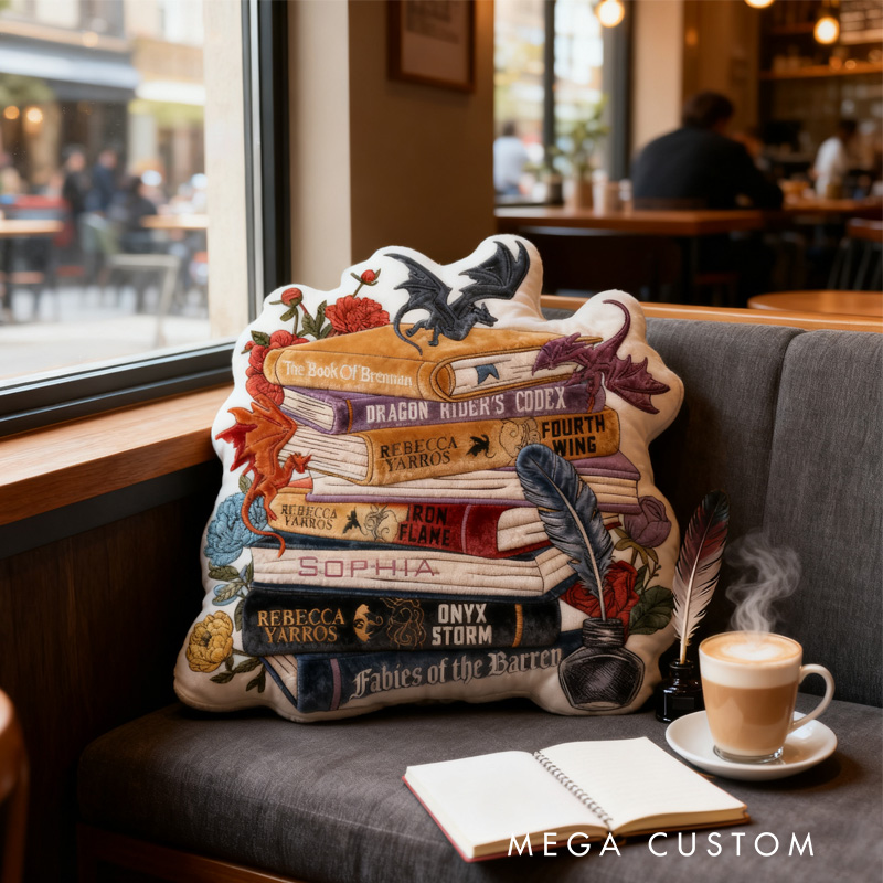 Personalized Gorgeous Dragon Throw Pillow Fantasy Book Pillow with Name Bookish Pillow for Kids Boys Girls Book Lover Christmas Gift