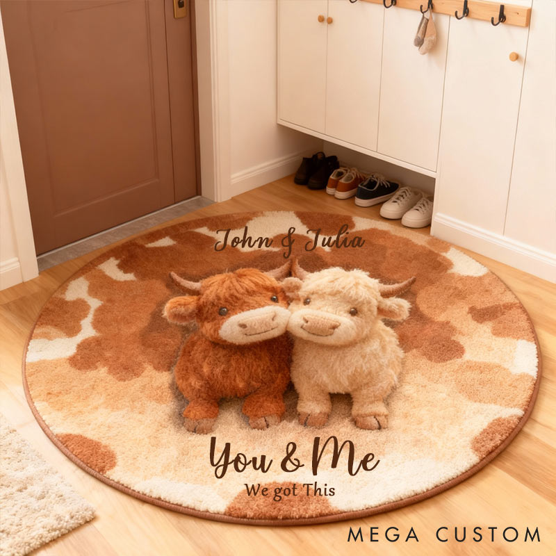 Personalized Couple We Got This Highland Cow Rugs Custom Name Home Decoration for Husband Wife Christmas Gift for Couple Holiday Gift