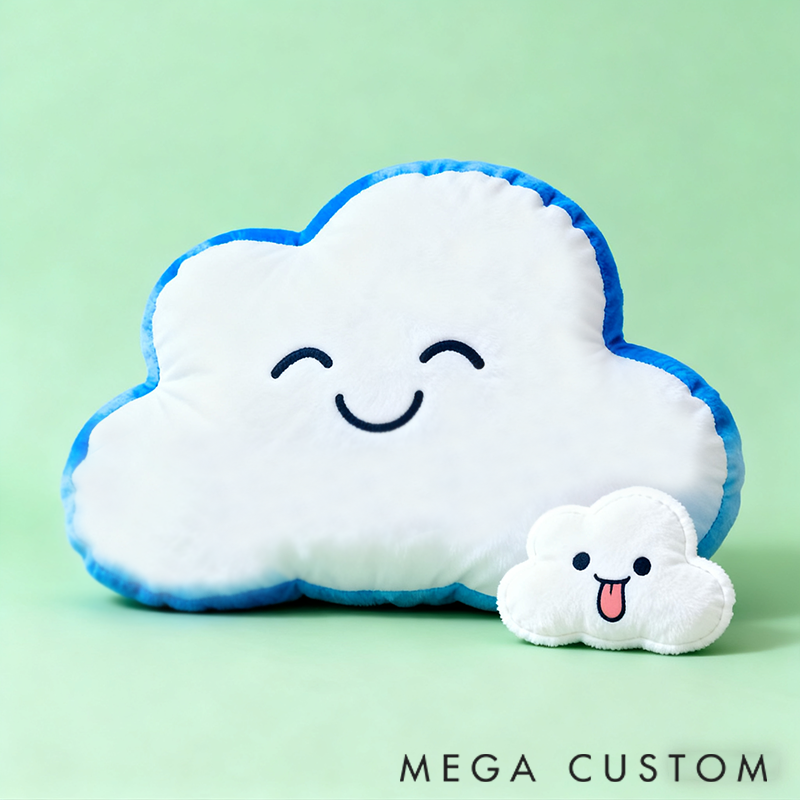 Personalized Graphic 3D Print Pillow Cloud Family Theme Choose Your Emoji