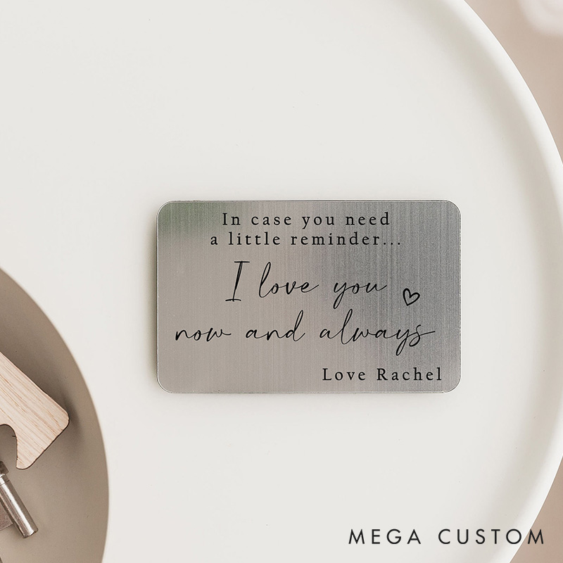 Personalised Wallet Insert Engraved Gift for Him Valentine’s Day Gift for Husband Birthday Gift Partner Boyfriend Husband Hubby Gift