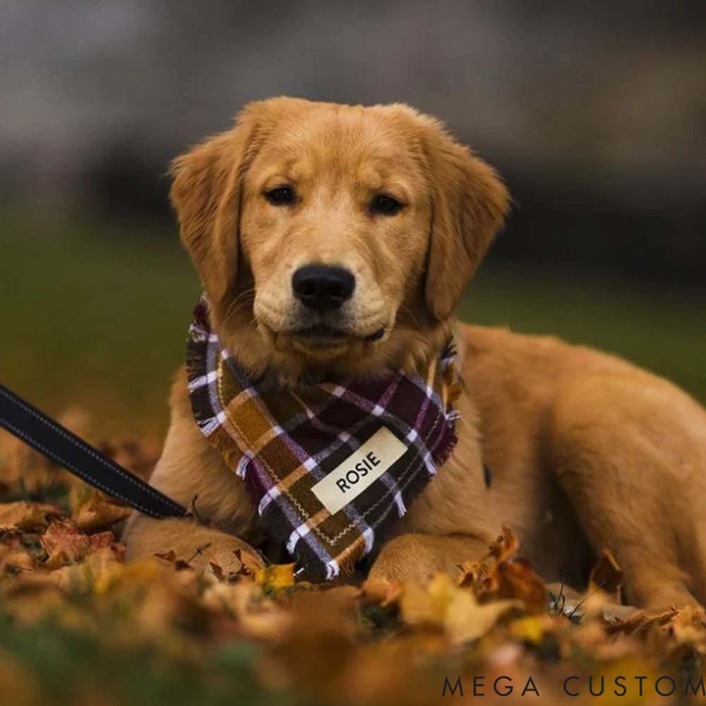 Personalized Dog Lover Autumn Dog Bandana Pet Bandana