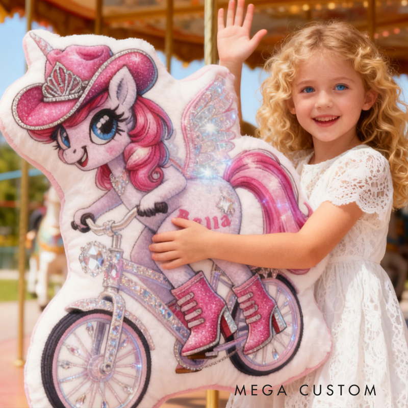 Personalized Pink Princess Pillow Cozy Dreaming Diamond Princess Graphic 3D Print Pillow Name Pillow Comfortable Travel Cushion for Kids Girls Riding Lovers