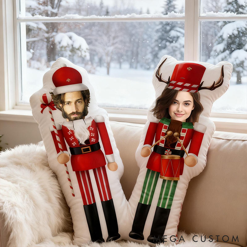 Personalized Christmas Funny Custom Face Photo Pillow for Couple for Girlfriend Boyfriend Valentine's Day Gift Christmas Gift for Husband Wife 