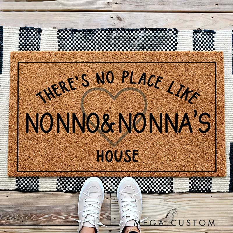 Personalized There Is No Place Like Grandparents House Doormat Housewarming Gift Welcome Mat for New Home Family Door Mat Indoor Outdoor Decor