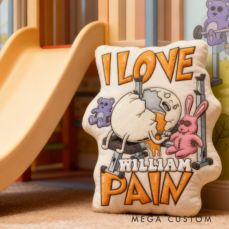 Personalized Egg Weightlifting Throw Pillow Graphic 3D Print Trainer Fitness Planner Decoration Letter Pillow Exercise Sport Gym Sublimation Design Lift Heavy Shit Gym Rat Weightlifting Pillow for Kids Gym Lovers