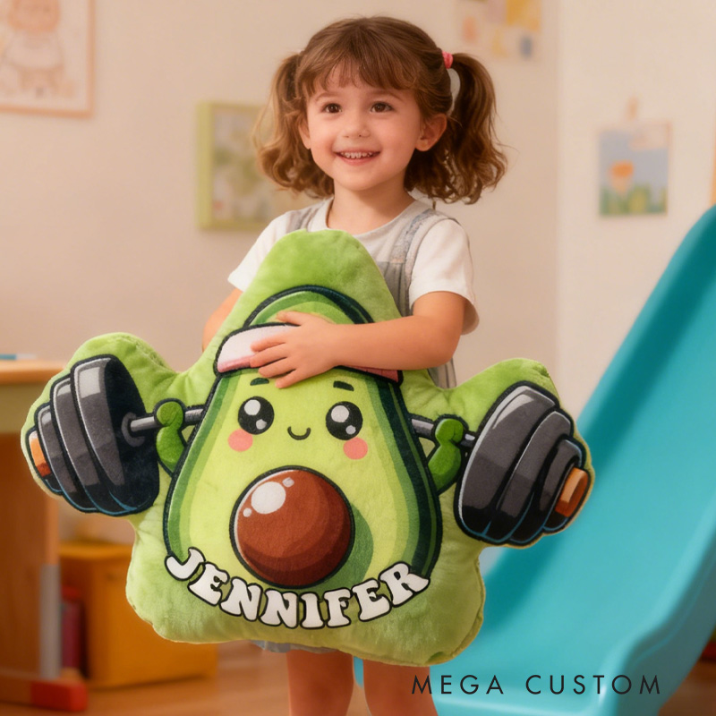 Personalized Avocado Weightlifting Throw Pillow Graphic 3D Print Trainer Fitness Planner Decoration Letter Pillow Exercise Sport Gym Sublimation Design Lift Heavy Shit Gym Rat Weightlifting Pillow for Kids Gym Lovers