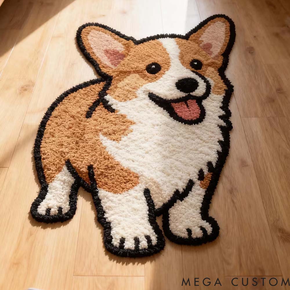 Personalized Pet Lover Cute Featuring Pet Portraits Shaped Rugs