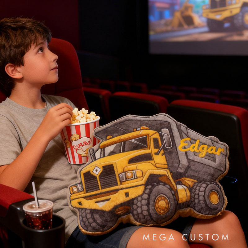 Personalized Truck Pillow with Custom Name Kids Room Decor Gift for Boys Christmas Gift 3D Print