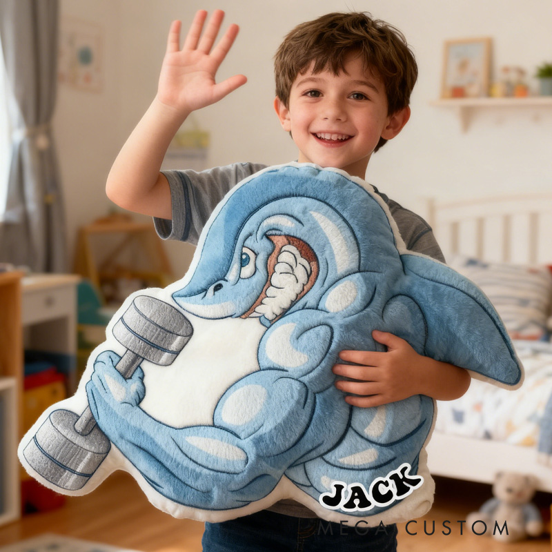 Personalized Workout Shark Pillow Graphic 3D Print Trainer Fitness Planner Decoration Letter Pillow Exercise Sport Gym Sublimation Design Lift Heavy Shit Gym Rat Weightlifting Pillow for Kids Gym Lovers