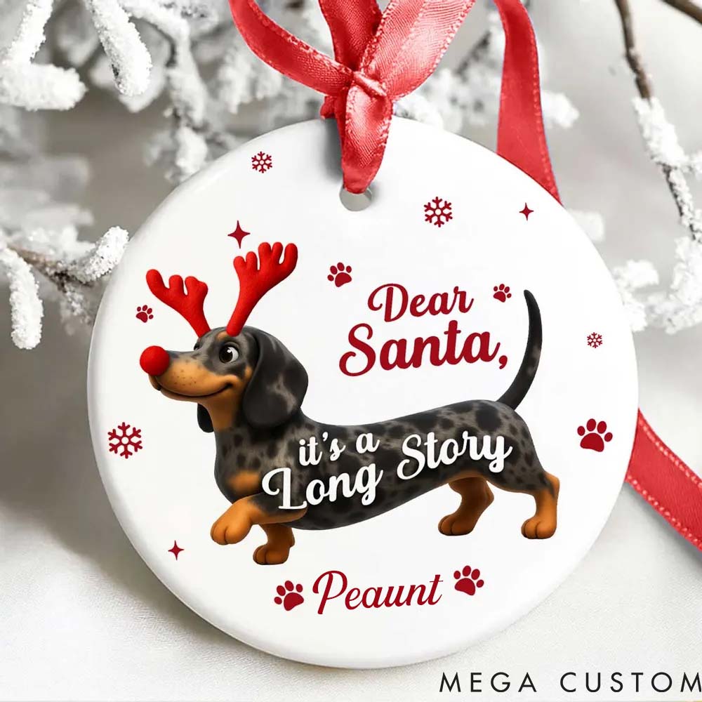 Personalized Dog Lover Funny Christmas Dachshund Ornament