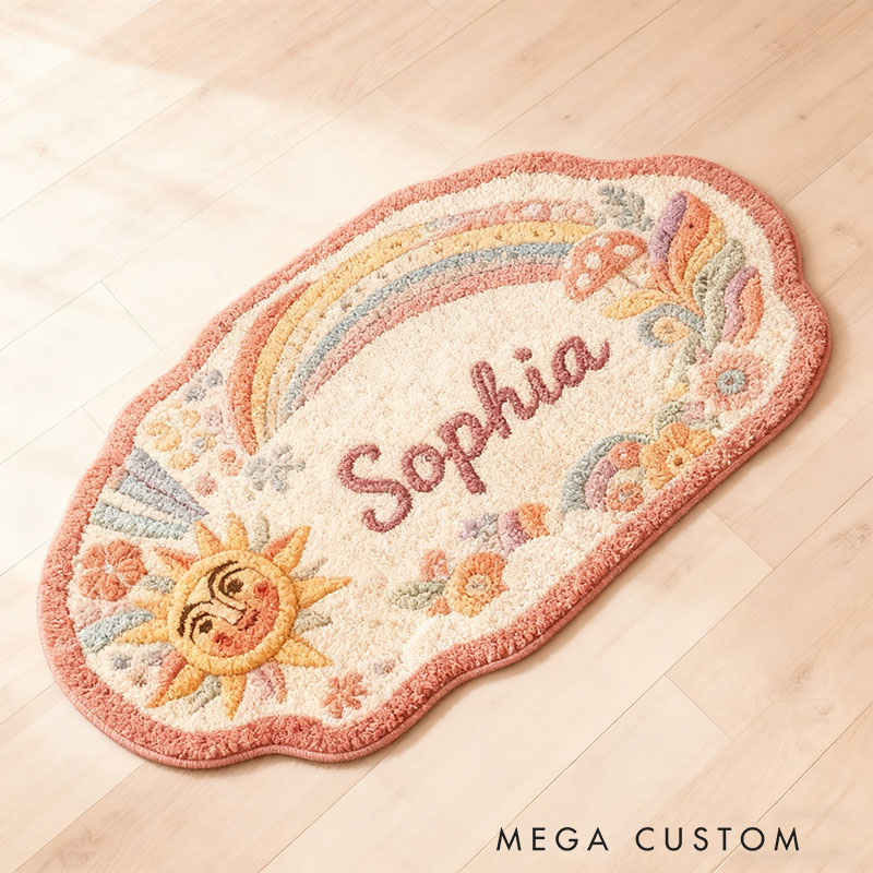 Personalized Colorful Cute Hippie Carpet Beautiful Hippie Custom Hippie Carpet Christmas Birthday Party Gift for Kids and Hippies