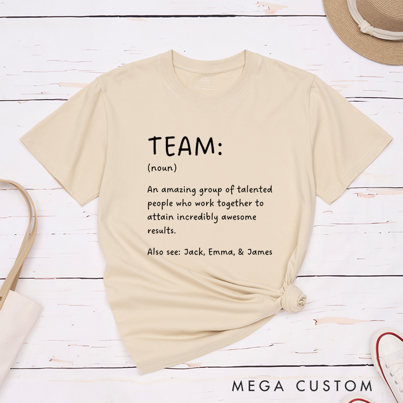 Personalized Team Definition T-Shirt for Coworkers Team Gifts for Employees Teamwork Gifts