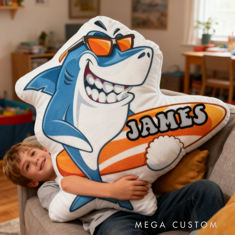Personalized Suring Shark Pillow Rainbow Throw Pillow Graphic 3D Print Surfing Skateboarding Fitness Decoration Pillow Exercise Sport Pillow for Kids Surfing Skateboarding Lovers