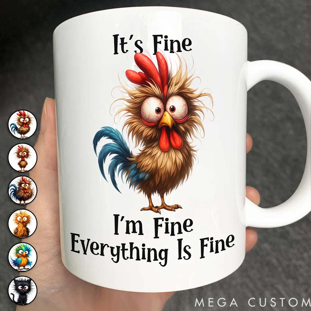 Personalized Pet Lover It is Fine I am Fine Everything is Fine Mugs