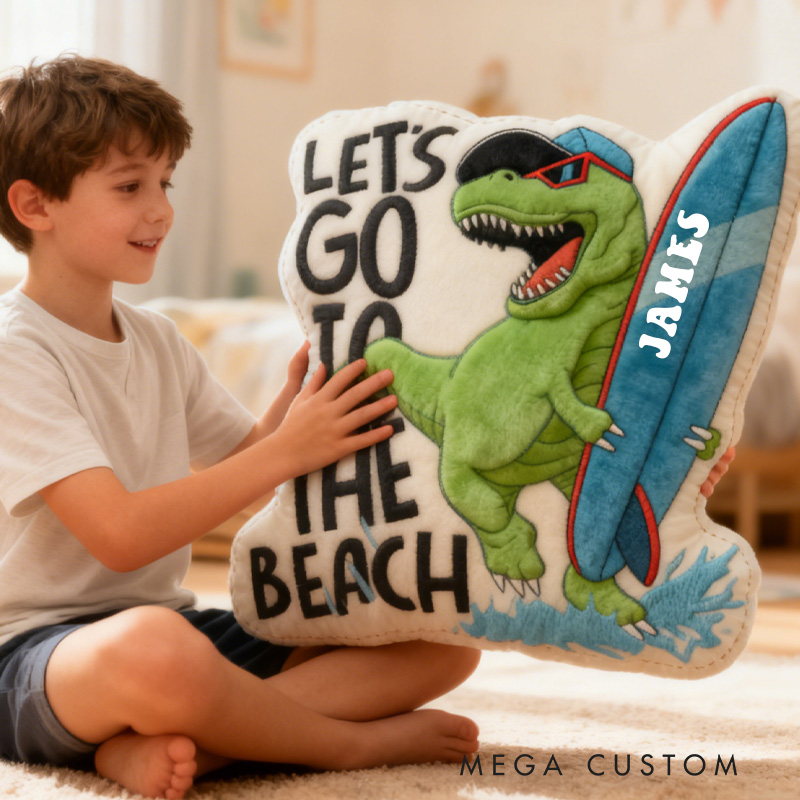 Personalized Surfing Skateboarding Dinosaur Pillow Throw Pillow Graphic 3D Print Swimming Fitness Decoration Pillow Exercise Sport Pillow for Kids Surfing Sporting Skateboarding Lovers