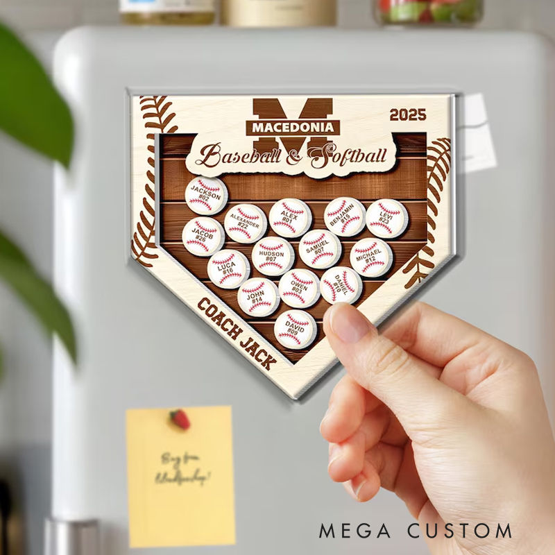 Personalized Softball Coach Gift – Custom Name Ornament, Baseball End of Season Gift