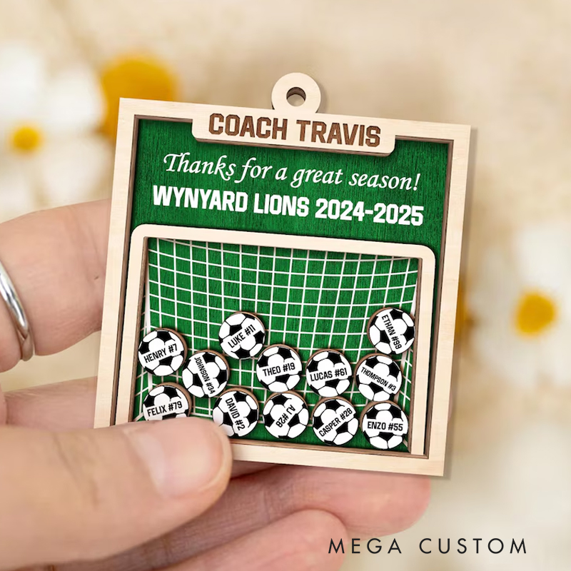 Personalized Soccer Coach Shaker Ornament: End Of Season Thank You Coach Gift