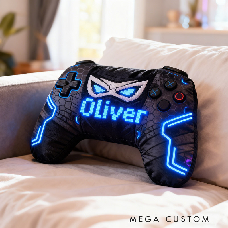 Personalized Graphic 3D Print Super Hero Game Controller Shaped Pillow for Game Lovers Plush Pillow Christmas Birthday Gift for Kids