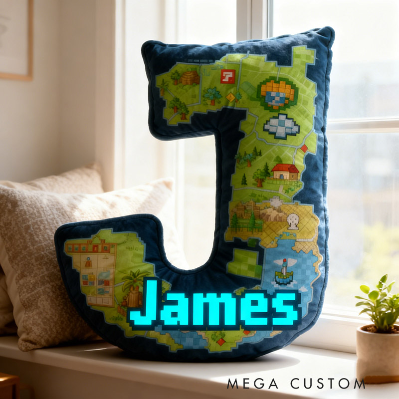 Personalized Game Letter Pillow for Game Lovers Plush Pillow Christmas Birthday Holiday Party Gift for Kids