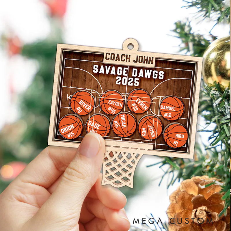Personalized Basketball Coach Shaker Ornament: End Of Season Coach Gift