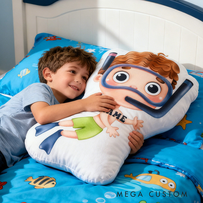 Personalized Diving Pillow Throw Pillow Graphic 3D Print Swimming Fitness Decoration Pillow Exercise Sport Pillow Female Swimmer Holiday Gift Custom Swim Pool Keepsake for Kids or Teens Swimming Lovers