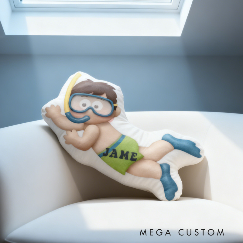 Personalized Diving Pillow Throw Pillow Graphic 3D Print Swimming Fitness Decoration Pillow Exercise Sport Pillow Female Swimmer Holiday Gift Custom Swim Pool Keepsake for Kids or Teens Swimming Lovers