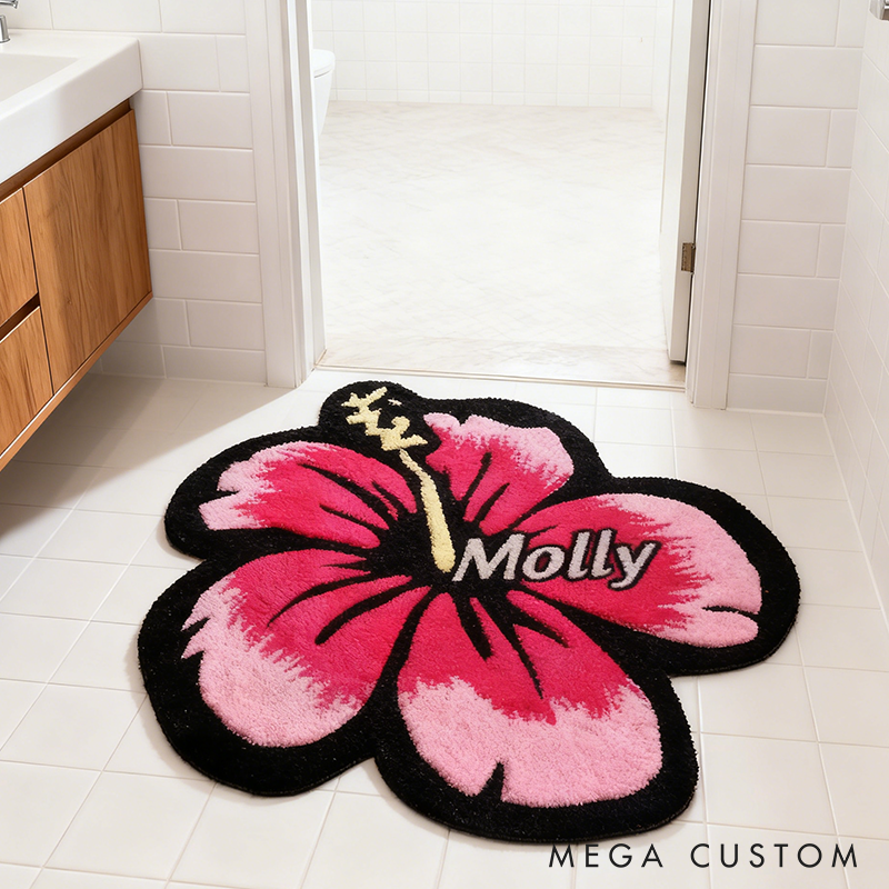 Personalized Floral Door Mat with Name Anniversary Gift For Her Home Decor Birthday Gift For Girlfriend Holiday Decoration