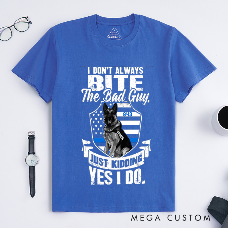 Personalized Humorous K9 Police Dog Design Gift for Police Officer T-Shirt