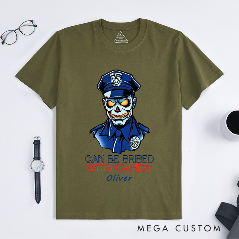 Personalized Playful Skeleton Police Officer Design Gift for Police Officer T-Shirt