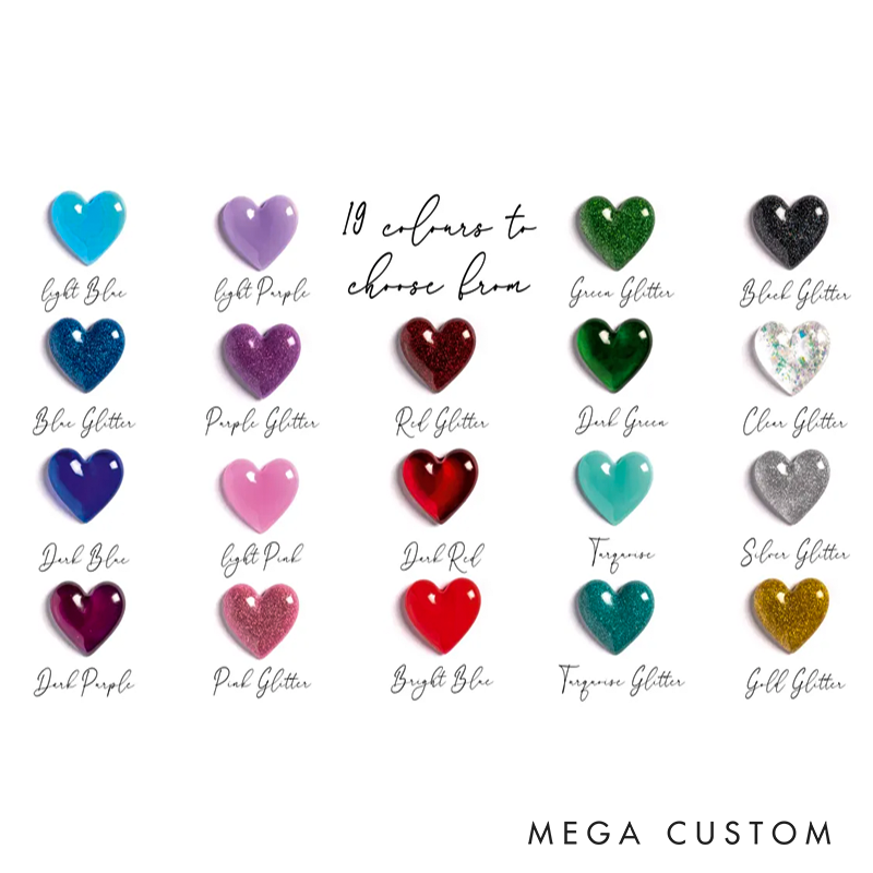 Handmade Resin Glitter Pocket Hug Heart Tiny Token Gift with Poem Card Keepsake Friendship Gift Party Favour Stocking Filler