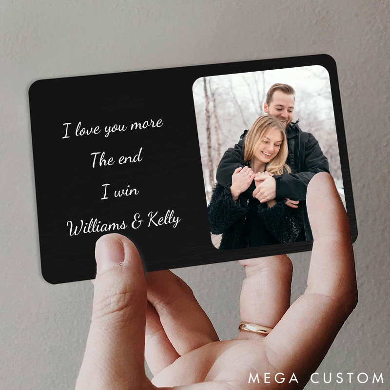 Personalized Wallet Insert Card for Husband Boyfriend Custom Own Message Photo Wallet Insert Card Valentine's Day Gift for Husband