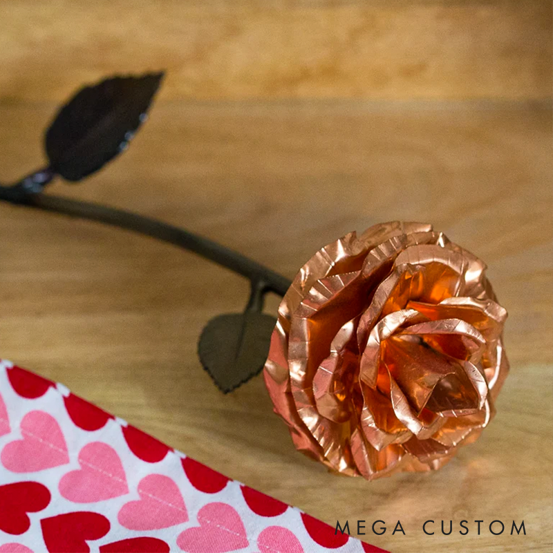 Personalized Copper Rose 7th Year Anniversary Wedding Gift