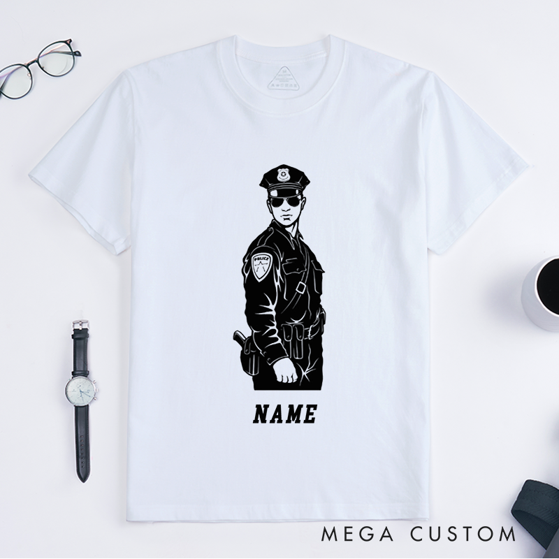 Personalized Classic Police Officer Illustration Design Gift for Police Officer T-Shirt